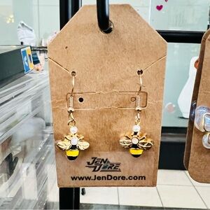 JenDore Handmade Bee Dangle Drop Earrings